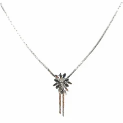 Collier or blanc, saphirs et diamants