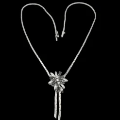 Collier or blanc, saphirs et diamants