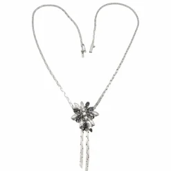 Collier or blanc, saphirs et diamants