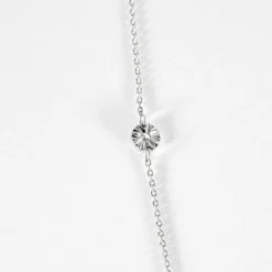 COLLIER OR BLANC SAUTOIR 5 DIAMANTS