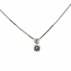Collier or blanc solitaire diamant 0,52 carat