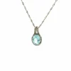 Collier or blanc topaze et diamants