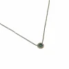 Collier or blanc, tourmaline et diamant