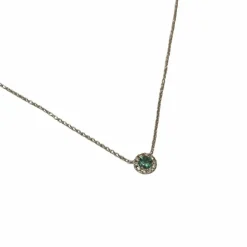 Collier or blanc, tourmaline et diamant