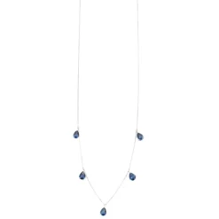 Collier or blancet saphirs taille poire en pampille