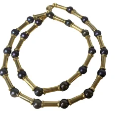 Collier or et perles
