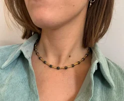 Collier or et perles