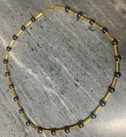 Collier or et perles