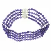 Collier or gris améthystes diamants