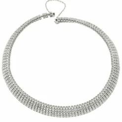 Collier or gris diamants