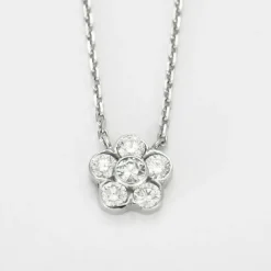 Collier or gris, diamants