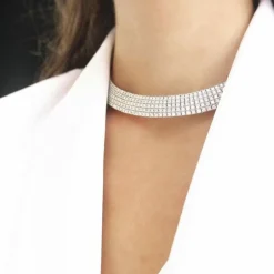 Collier or gris diamants