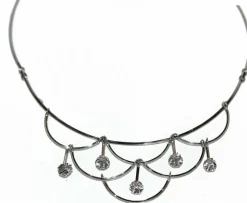 Collier or gris draperie en diamants