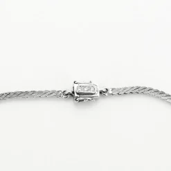 Collier or gris, émeraude Colombienne et diamants