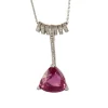 Collier Or Gris Tourmaline Rose
