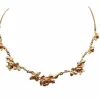 Collier Or Jaune 18 Carats Floral Vintage