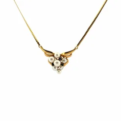 Collier Or jaune 9 carats Topazes et Perles
