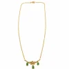 Collier or jaune diamants émeraudes