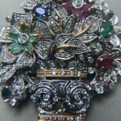 Collier or jaune et argent diamants