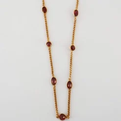 Collier or jaune et grenats