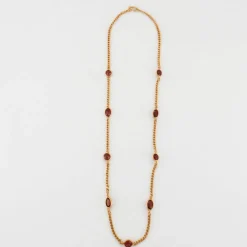 Collier or jaune et grenats