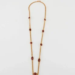 Collier or jaune et grenats