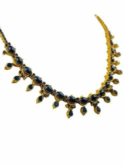 Collier Or jaune et Saphirs