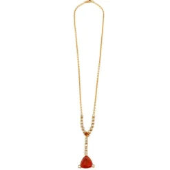 Collier Or Jaune Grenats & Diamants