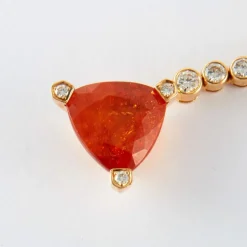 Collier Or Jaune Grenats & Diamants