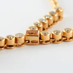 Collier Or Jaune Grenats & Diamants