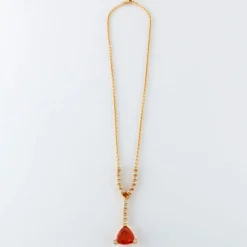 Collier Or Jaune Grenats & Diamants