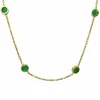 Collier or jaune 18K et emeraude 2 ct