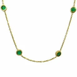 Collier or jaune 18K et emeraude 2 ct