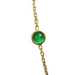Collier or jaune 18K et emeraude 2 ct