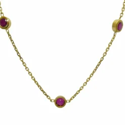 Collier or jaune 18K et rubis 2 ct