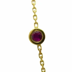 Collier or jaune 18K et rubis 2 ct
