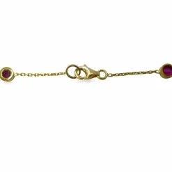 Collier or jaune 18K et rubis 2 ct