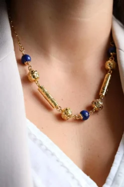 Collier Or jaune Lapis lazuli