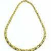 Collier Or jaune Lisse et Sablé