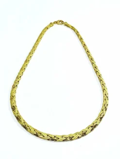 Collier Or jaune Lisse et Sablé