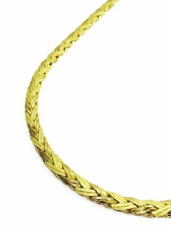 Collier Or jaune Lisse et Sablé