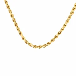Collier or jaune maille cordelette