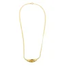 Collier or jaune maille cobra saphir
