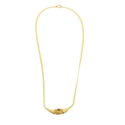 Collier or jaune maille cobra saphir