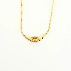 Collier or jaune maille cobra saphir