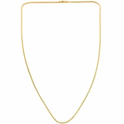 Collier or jaune maille cordelette