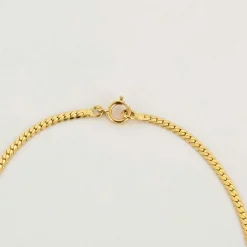 Collier or jaune maille cobra saphir