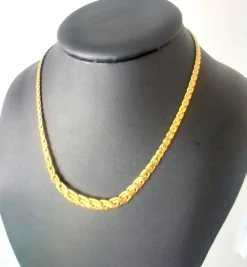 Collier or jaune, maille en S
