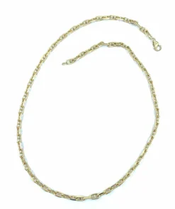 Collier or jaune maille forçat limée