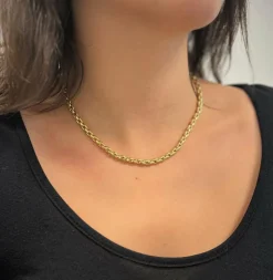 Collier Or Jaune Maille Grain de Riz